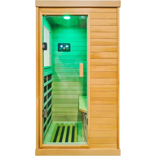 Natural Single Person Infrared Sauna Room Glass Door
